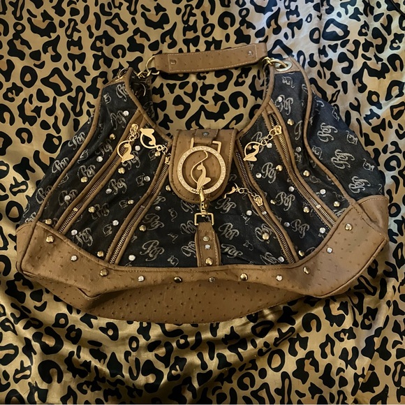 baby phat shoulder denim bag - Picture 1 of 11